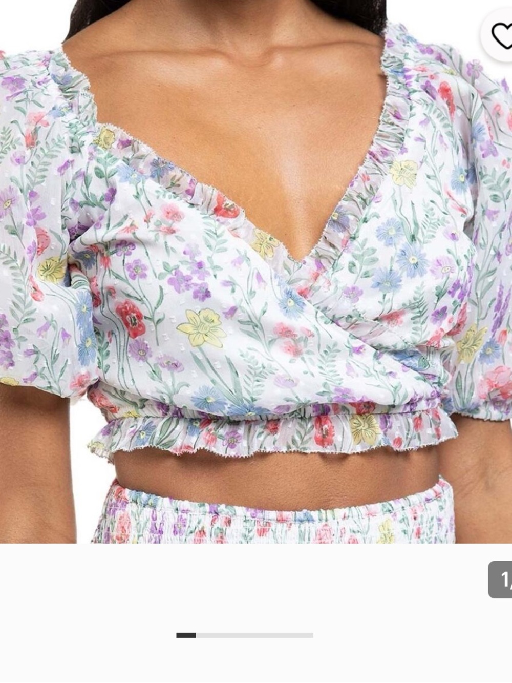 SAYLOR Teryn Cropped Floral Top Size Medium, NWT